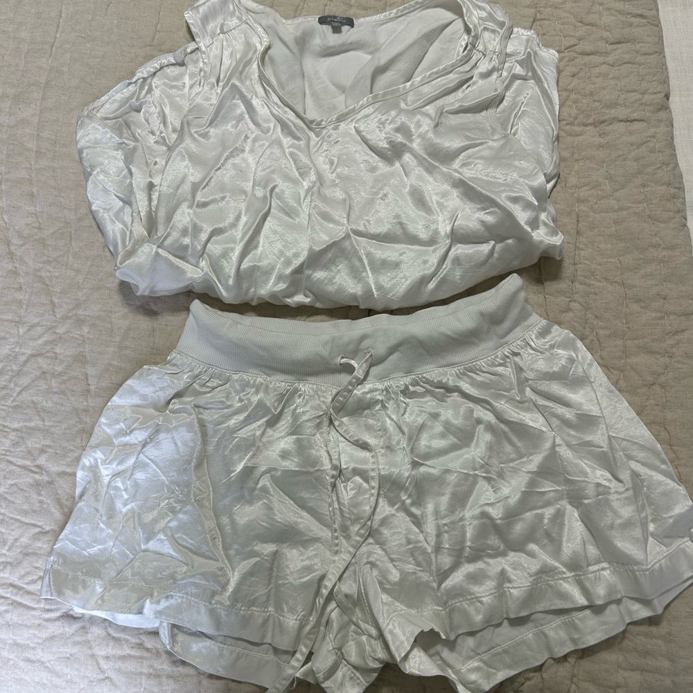 White Satin PJ Harlow Set